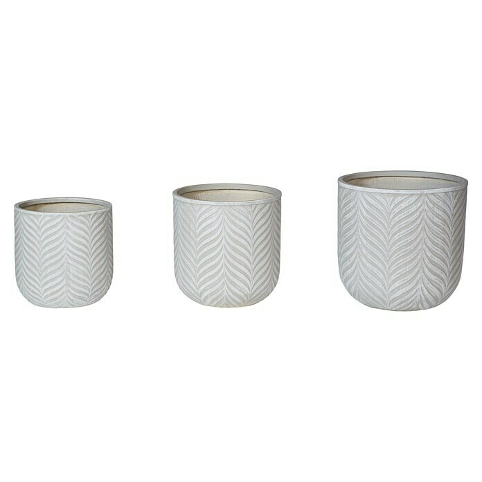Macetero redondo Birmingham (Dimensiones externas (Ø x Al): 45 x 45 cm, Material compuesto, Crema) | BAUHAUS