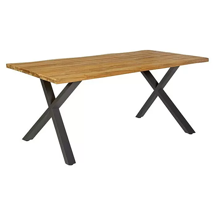 Sunfun Garten-Tischplatte180 x 90 cm, Teakholz, Baumkante