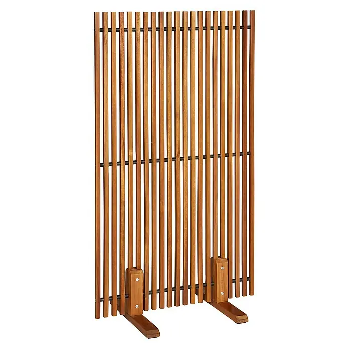 Sunfun Raumteiler - 80 x 140 cm, Akazie, Braun - Dieser Raumteiler aus Holzlatten ist eine attraktive und funktionale Ergänzung für jeden Raum. Er bietet Privatsphäre und Struktur.