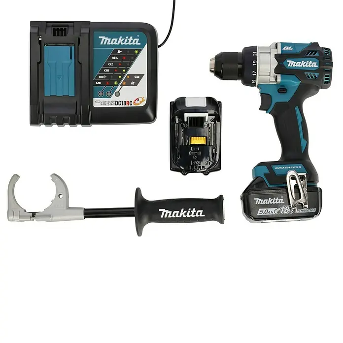 Makita LXT 18V Akku-Bohrschrauber DDF486RTJ18 V, 2 Akkus, 5 Ah, 130 Nm Detail Shot