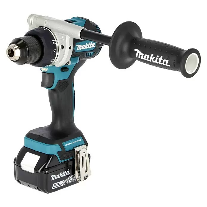 Makita LXT 18V Akku-Bohrschrauber DDF486RTJ18 V, 2 Akkus, 5 Ah, 130 Nm Diagonal View