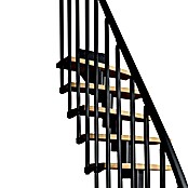 Atrium Raumspartreppe Mini Plus Vertical (Farbton Metall: RAL 9005, Breite: 60 cm, Eiche, Geschosshöhe: 222 cm - 300 cm) | BAUHAUS