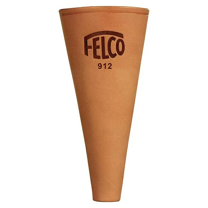 Felco Holster 912 - Passend für: Felco Baum-, Reb-, Gartenscheren - Konischer Werkzeugholster aus braunem Leder mit "FELCO 912"-Prägung.