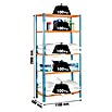 Simonrack Maderclick Estantería para cargas pesadas Superplus 5/500 (L x An x Al: 50 x 110 x 200 cm, Capacidad de carga: 150 kg/balda, Número de baldas: 5 ud., Azul/Naranja)