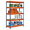 Simonrack Bricoforte Metall-Schwerlastregal Bricoforte (L x B x H: 60 x 100 x 200 cm, Traglast: 300 kg/Boden, Anzahl Böden: 5 Stk., Blau/Orange)