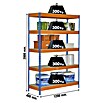 Simonrack Bricoforte Metall-Schwerlastregal Bricoforte (L x B x H: 60 x 100 x 200 cm, Traglast: 300 kg/Boden, Anzahl Böden: 5 Stk., Blau/Orange)