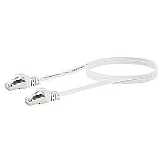 Schwaiger Netzwerk-Kabel CAT 6 U/FTP (Flach, Länge: 1,5 m, Weiß, RJ45-Stecker, Bis zu 1 GBit/s)