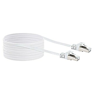 Schwaiger Netzwerk-Kabel CAT 6 U/FTP (Flach, Länge: 10 m, Weiß, RJ45-Stecker, Bis zu 1 GBit/s)