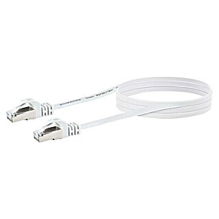 Schwaiger Netzwerk-Kabel CAT 6 U/FTP (Flach, Länge: 3 m, Weiß, RJ45-Stecker, Bis zu 1 GBit/s)