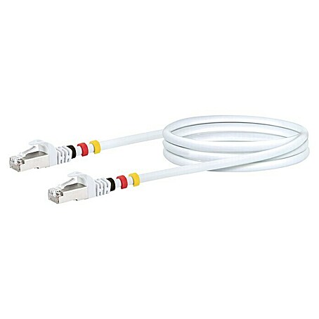 Schwaiger Netzwerk-Kabel CAT7 S/FTP (Länge: 2,5 m, Weiß, RJ45-Stecker)