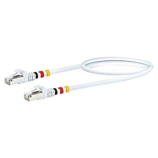Schwaiger Netzwerk-Kabel CAT7 S/FTP (Länge: 0,5 m, Weiß, RJ45-Stecker)