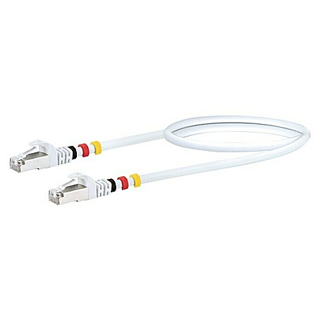 Schwaiger Netzwerk-Kabel CAT7 S/FTP (Länge: 0,5 m, Weiß, RJ45-Stecker)