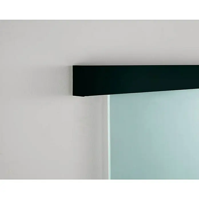 GME Puerta corredera de vidrio - 75 x 220 cm, Vidrio templado, Negro mate - Detalle de una moderna puerta corredera de vidrio con marco oscuro, que combina elegancia y funcionalidad en un diseño contemporáneo.