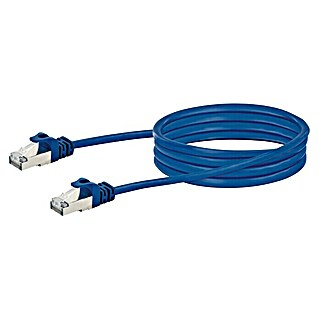 Schwaiger Netzwerk-Kabel CAT 8 (S/FTP) (Länge: 2 m, Blau, RJ45-Stecker, Bis zu 40 Gbit/s)