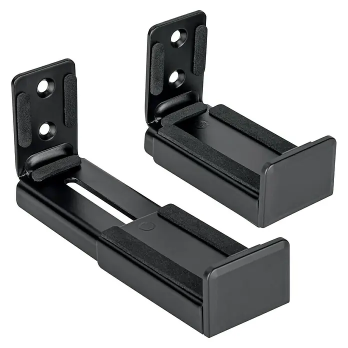 Schwaiger Wandhalter-Set - Passend für: Soundbar, Schwarz - Zwei schwarze Lautsprecherhalterungen, die eine einfache Wandmontage ermöglichen und für optimalen Klang sorgen.