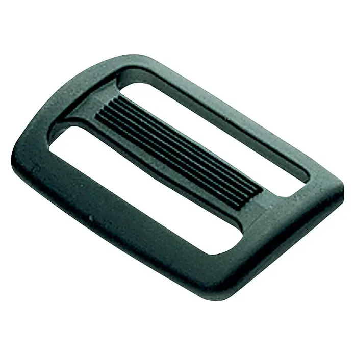Stabilit Gurtspanner - Für Seildurchmesser: 40 mm, Schwarz, Flach, 2 Stk. - Schwarzer Tri-Glide-Schieber aus Kunststoff zur Einstellung und Sicherung von Gurten, ideal für Rucksäcke und Outdoor-Ausrüstung.
