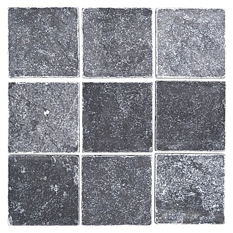 Antikmarmorfliese Nero (10 x 10 cm, Schwarz, Matt)