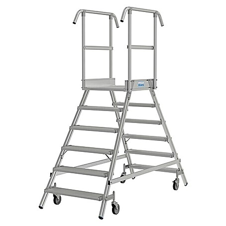 Krause Stabilo Podestleiter (Arbeitshöhe: 3,45 m, Anzahl Tritte: 12 Stk., Aluminium)