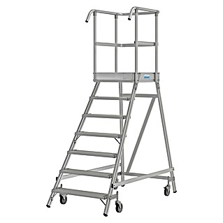 Krause Stabilo Podestleiter (Arbeitshöhe: 3,65 m, Anzahl Tritte: 7 Stk., Aluminium)