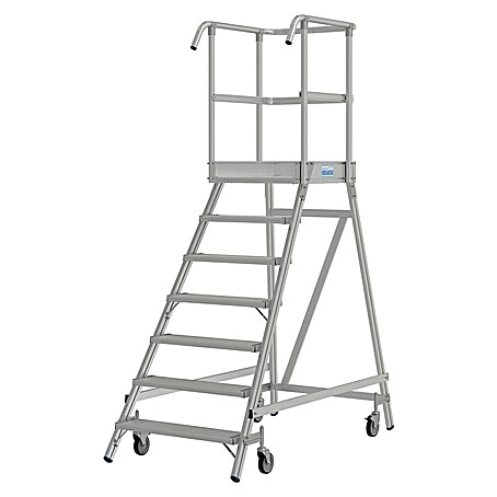 Krause Stabilo Podestleiter (Arbeitshöhe: 3,65 m, Anzahl Tritte: 7 Stk., Aluminium)