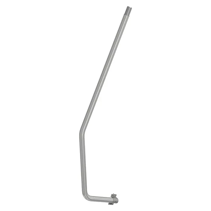 Krause Stabilo Handlauf - Passend für: Podestleiter 5-/6-stufig links und rechts - Nahaufnahme einer verchromten Haltestange, ideal für Badezimmer oder barrierefreie Einrichtungen, bietet Sicherheit und Stil.