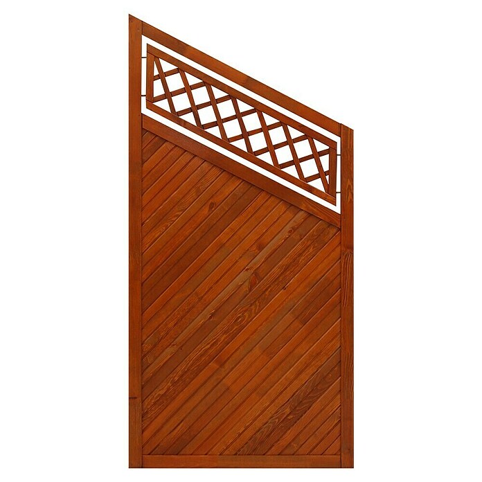 Sichtschutz-Abschlusselement Toulon (90 x 135/180 cm, Ausführung: Abgeschrägt, Teak)