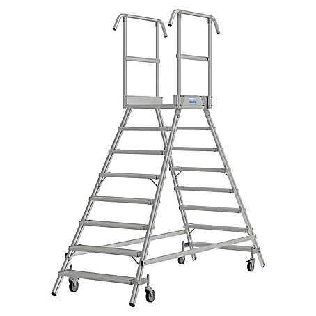 Krause Stabilo Podestleiter (Arbeitshöhe: 3,95 m, Anzahl Tritte: 16 Stk., Aluminium)