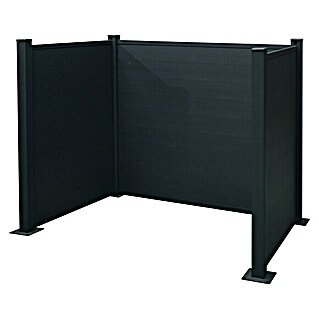 Floraworld Mülltonnenverkleidung (150 x 150 cm, Aluminium, Anthrazit, Geeignet für Anzahl Mülltonnen: 2 Stk.)