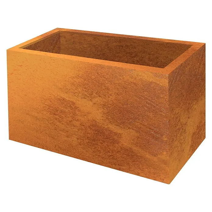 Palatino Exclusive Line Pflanzkübel eckig Lotte80 x 40 x 50 cm, Cortenstahl, Rotbraun - Rostfarbener, rechteckiger Pflanzkasten aus Metall. Der robuste Blumenkasten ist ideal für den Garten oder die Terrasse und setzt Pflanzen in Szene.