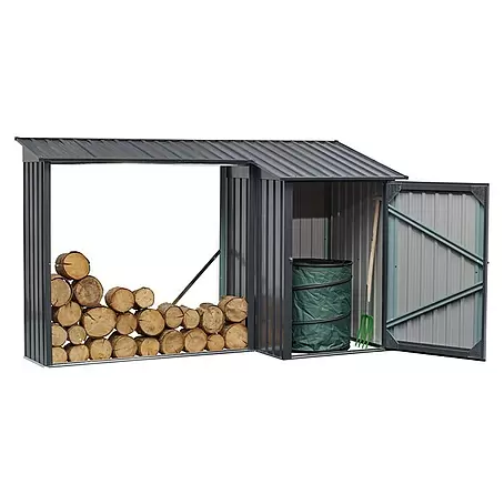 Floraworld  Kaminholzregal mit Geräteschrank