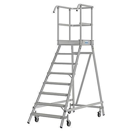 Krause Stabilo Podestleiter (Arbeitshöhe: 3,95 m, Anzahl Tritte: 8 Stk., Aluminium)