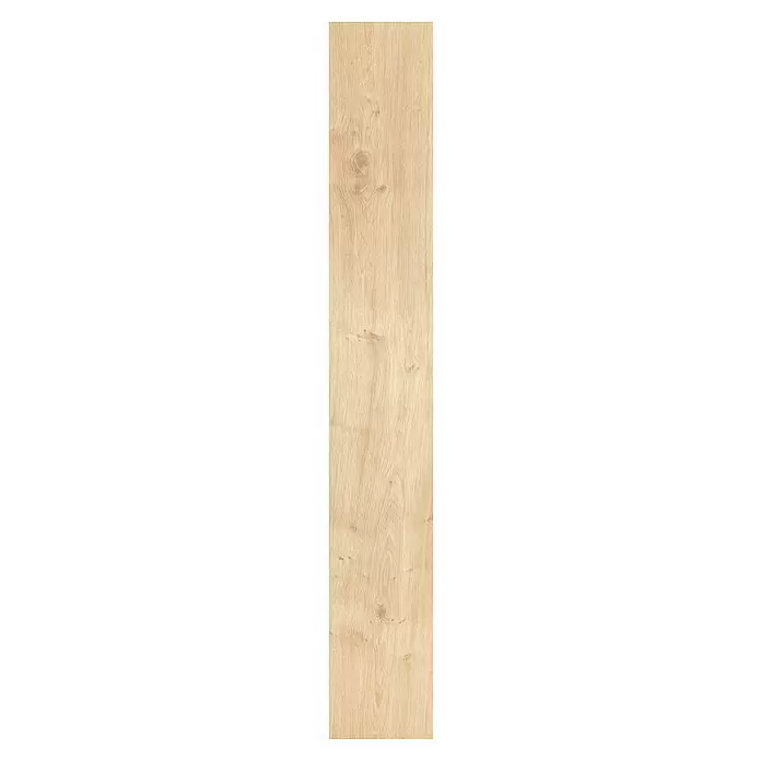 Classen Laminat 731-4 - Eiche Natur hell, Landhausdiele, 1.286 x 194 x 7 mm - Helles Holzbrett mit natürlicher Maserung und Ästen.