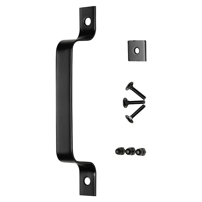 Kornik Griff Loft Slim - Schwarz, 183 x 20 mm - Schwarzer Schiebetürgriff mit Befestigungsmaterial für eine einfache und sichere Installation. Ideal für Scheunentore und andere Schiebetüren.