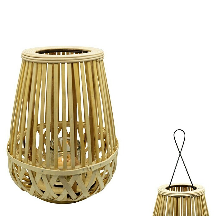 Windlicht Bamboo (Ø x H: 23 x 25 cm, Natur) | BAUHAUS