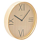 Reloj de pared redondo madera (Marrón, Diámetro: 30 cm)