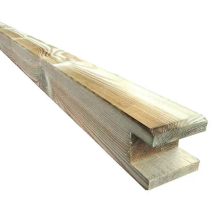 T & J Zaunpfosten - 9 x 9 x 240 cm, Holz, Braun - Profilholz mit Nut und Feder für vielfältige Bauprojekte. Ideal für Wandverkleidungen und mehr, aus hochwertigem Holz gefertigt.