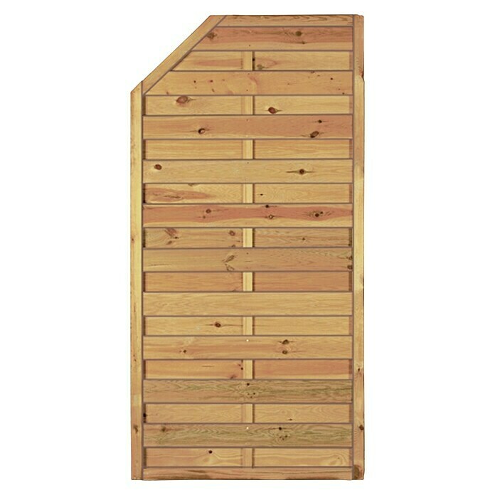 T & J Sichtschutzelement Maxi Massiv (Maße B x H: 90 x 180/150 cm, Holz, Braun)