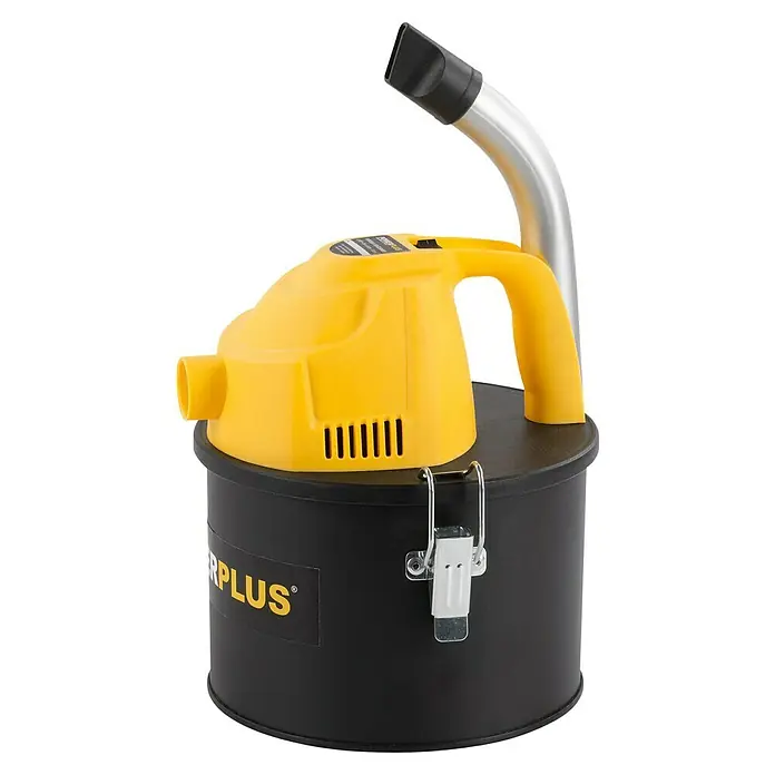PowerPlus Aspirador de cenizas eléctrico POWX3004 - 600 W, Volumen de recipiente: 4 l, Sin bolsa - El aspirador de cenizas Powerplus POWX30610 en amarillo y negro con tubo de succión plateado, ideal para limpiar chimeneas o parrillas.