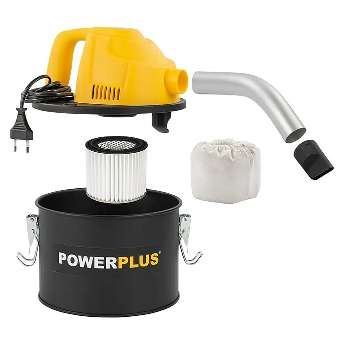 PowerPlus Aspirador de cenizas eléctrico POWX3004 - 600 W, Volumen de recipiente: 4 l, Sin bolsa - Aspiradora Powerplus con accesorios para tareas de limpieza versátiles.