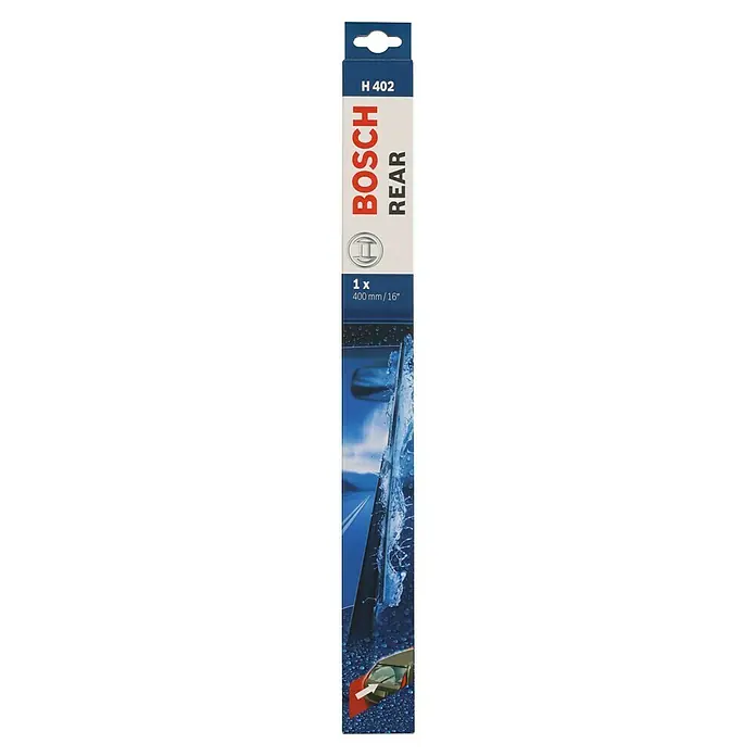 Bosch Heck-Scheibenwischer - H 402, Anzahl: 1 Stk. - Produktbild eines Bosch H 402 Rear Scheibenwischers. Der Scheibenwischer ist für die Heckscheibe konzipiert und bietet klare Sicht bei jedem Wetter.