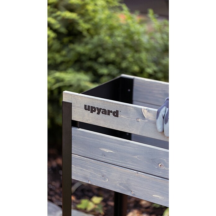 Upyard Huerto Modernbox alto (118 x 36 x 72 cm, Madera, Gris/Negro) | BAUHAUS