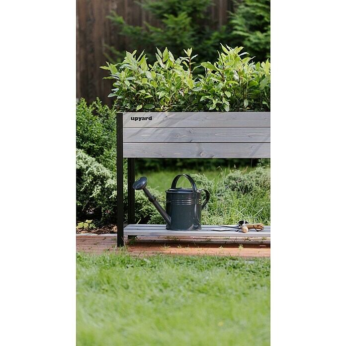 Upyard Huerto Modernbox alto (118 x 36 x 72 cm, Madera, Gris/Negro) | BAUHAUS
