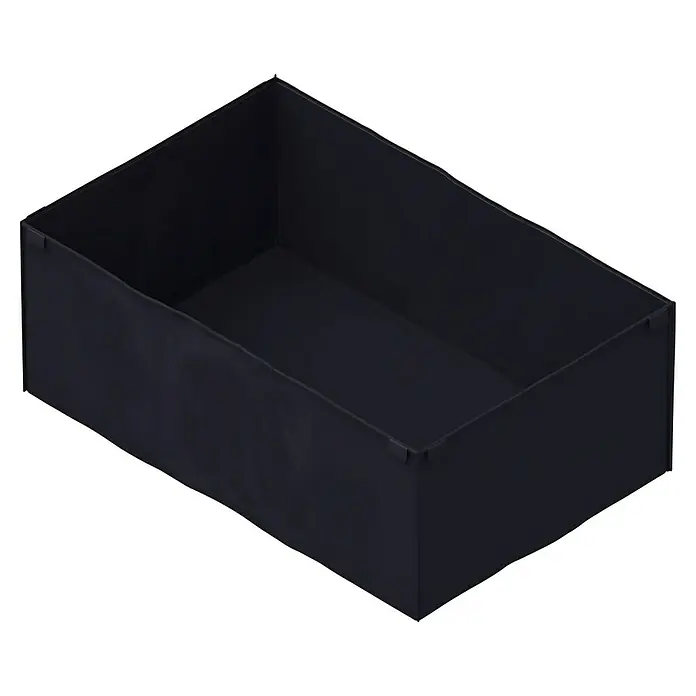 Upyard Unkrautvlies - L x B: 120 x 80 cm, Passend für: Hochbeetumrandungen - Abgebildete ist eine schwarze, rechteckige Aufbewahrungsbox, ideal für Ordnung und Lagerung verschiedener Gegenstände im Haushalt.