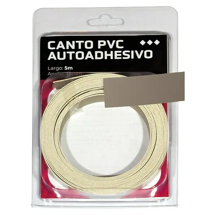Canto de PVC autoadhesivo - Largo: 5 m, Grey Clay - Canto de PVC autoadhesivo (5m) en embalaje transparente. Ideal para proteger y rematar los bordes de los muebles.