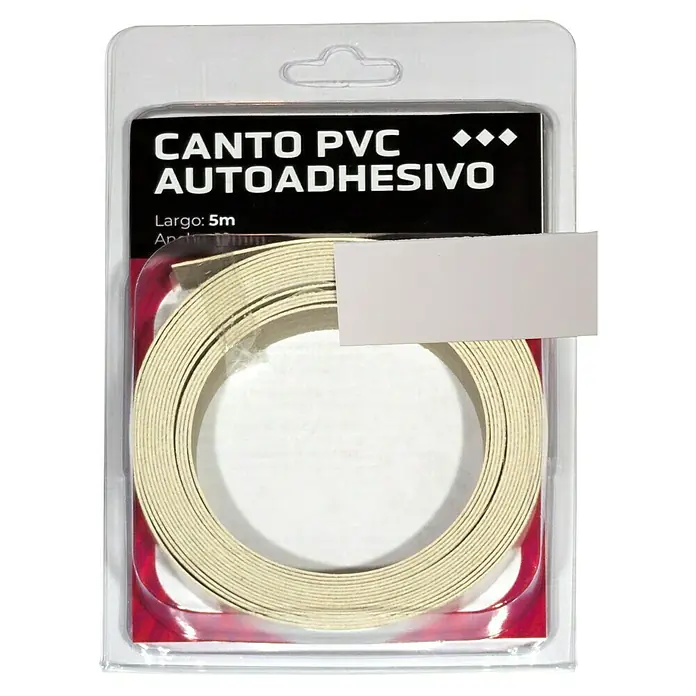 Canto de PVC autoadhesivo - Largo: 25 m, Blanco - Paquete de canto de PVC autoadhesivo, de 5m de longitud, ideal para cubrir y proteger los bordes de los muebles.