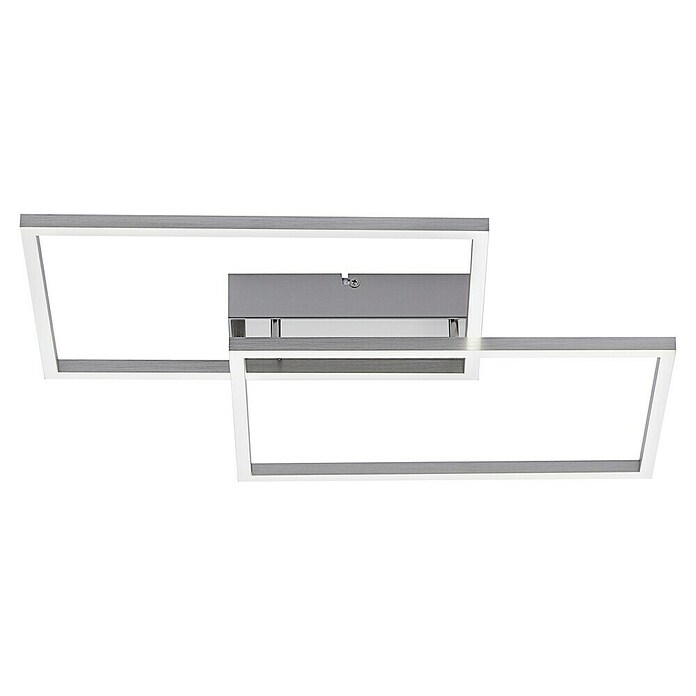 LeuchtenDirekt LED-Deckenleuchte Iven (2 x 15 W, Farbe: Stahl, L x B x H: 50 x 42 x 7 cm)
