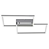 LeuchtenDirekt LED-Deckenleuchte Iven (2 x 15 W, Farbe: Stahl, L x B x H: 50 x 42 x 7 cm)