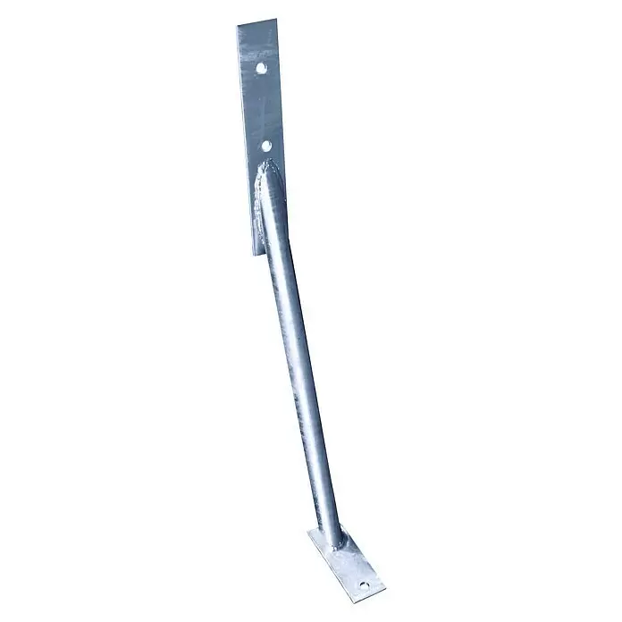 T & J Sturmanker Anatol - L x B x H: 5 x 0,6 x 75 cm - Verzinkter Metall-Stützhalter mit angeschweißtem Rohrausleger und Befestigungslöchern an beiden Enden.