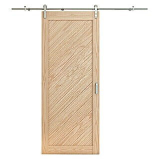 Puerta corredera de madera Darby (An x Al: 75 x 210 cm, Recubierto con lámina de PVC, Roble claro)