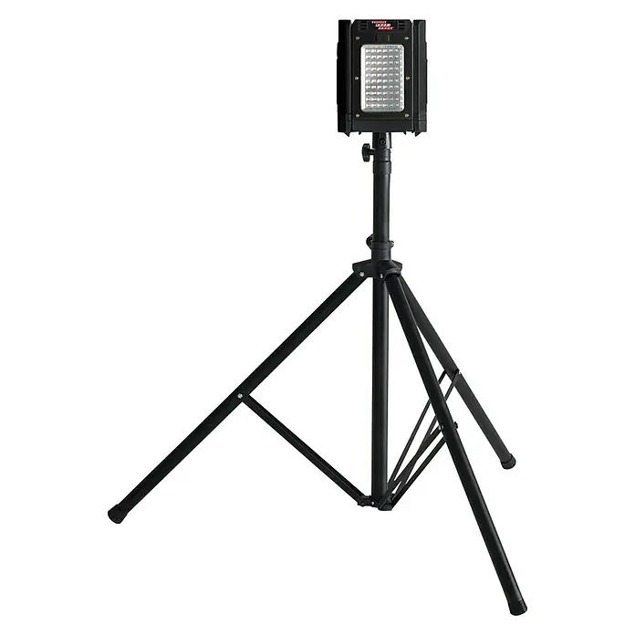 Profi Depot LED-Strahler - 8.000 lm, 6.000 K - 7.000 K, L x B x H: 1,14 x 1,32 x 2,25 m, IP54 - Bild einer LED-Arbeitsleuchte auf einem Stativ, ideal für Baustellen oder Hobbywerkstätten. Praktisch und robust.
